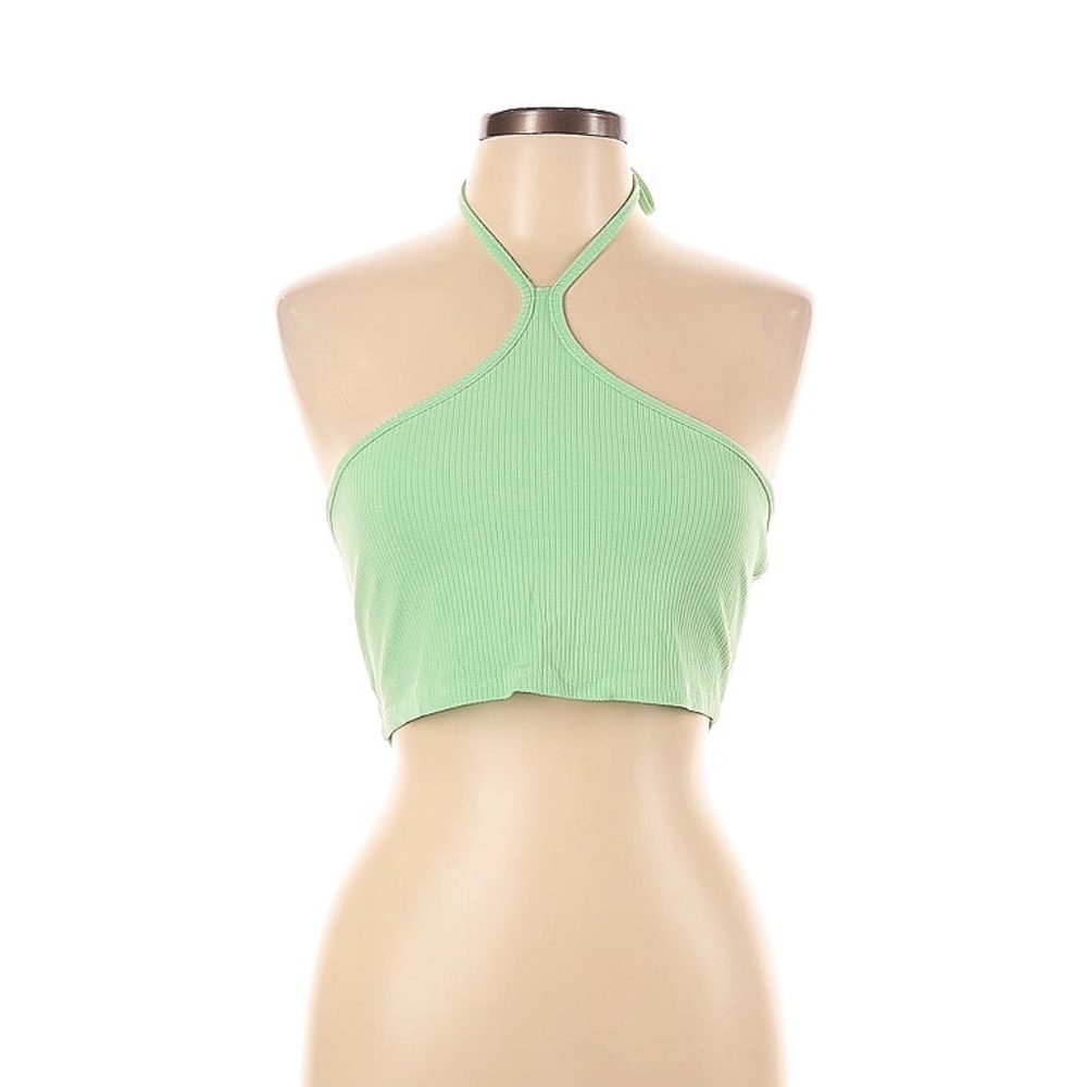 Nectar Green Halter Crop Top Large NWT